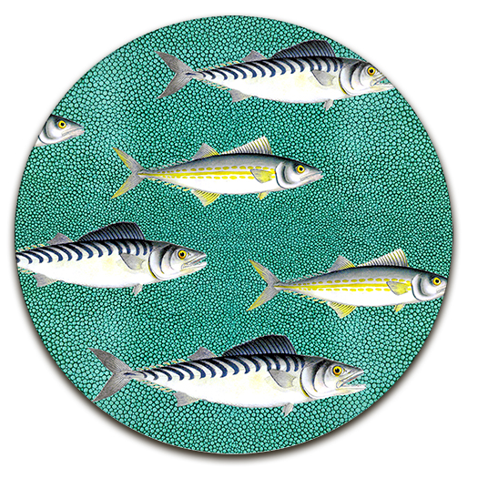 INDIVIDUAL REDONDO sardinas verde