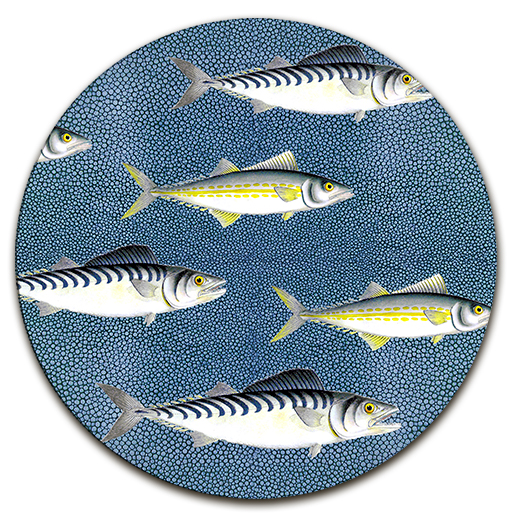 INDIVIDUAL REDONDO sardinas azul