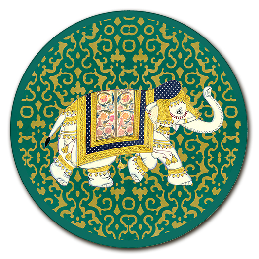 INDIVIDUAL REDONDO elefante verde